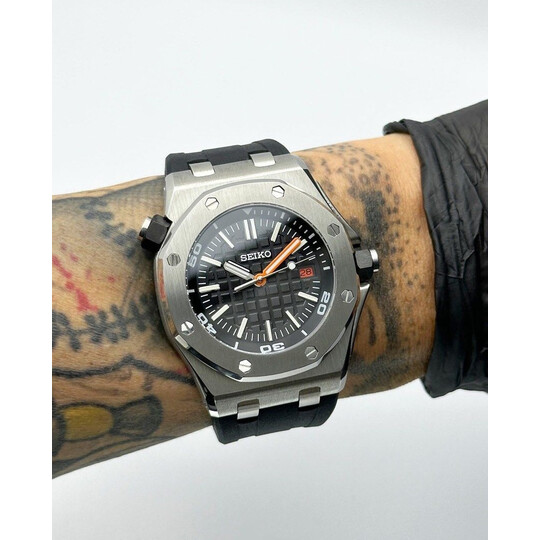 Custom Seiko Mod • Black Orange AP ROO • 46mm